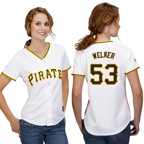 Duke Welker #53 mlb Jersey-Pittsburgh Pirates Women's Authentic Home White Cool Base Baseball Jersey